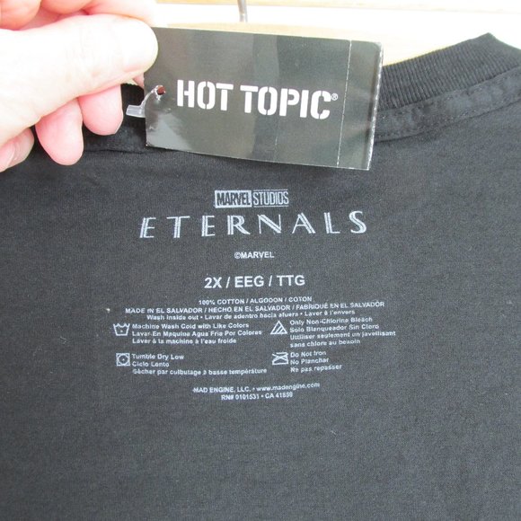 Eternals Movie-Poster Hot Topic Men’s Black Marvel Superhero T-Shirt Size XXL - Picture 4 of 5